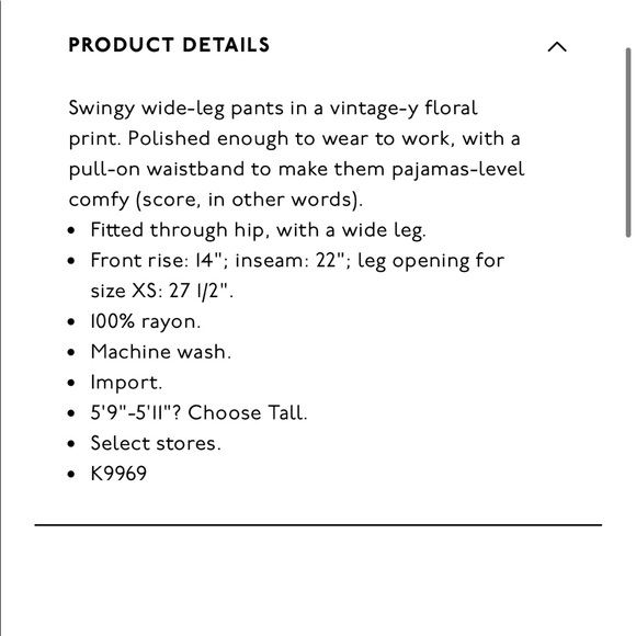 NEW • Madewell • Huston Floral Pull On Crop Pants - Picture 4 of 7